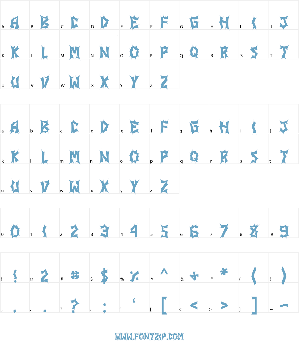 JI Stickerbush Caps Font Character